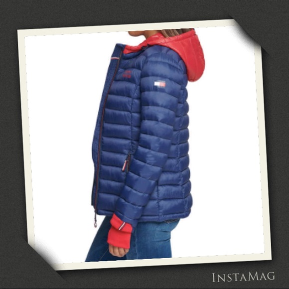 Tommy Hilfiger Jackets & Blazers - TOMMY HILFIGER Blue Packable Hooded Jacket